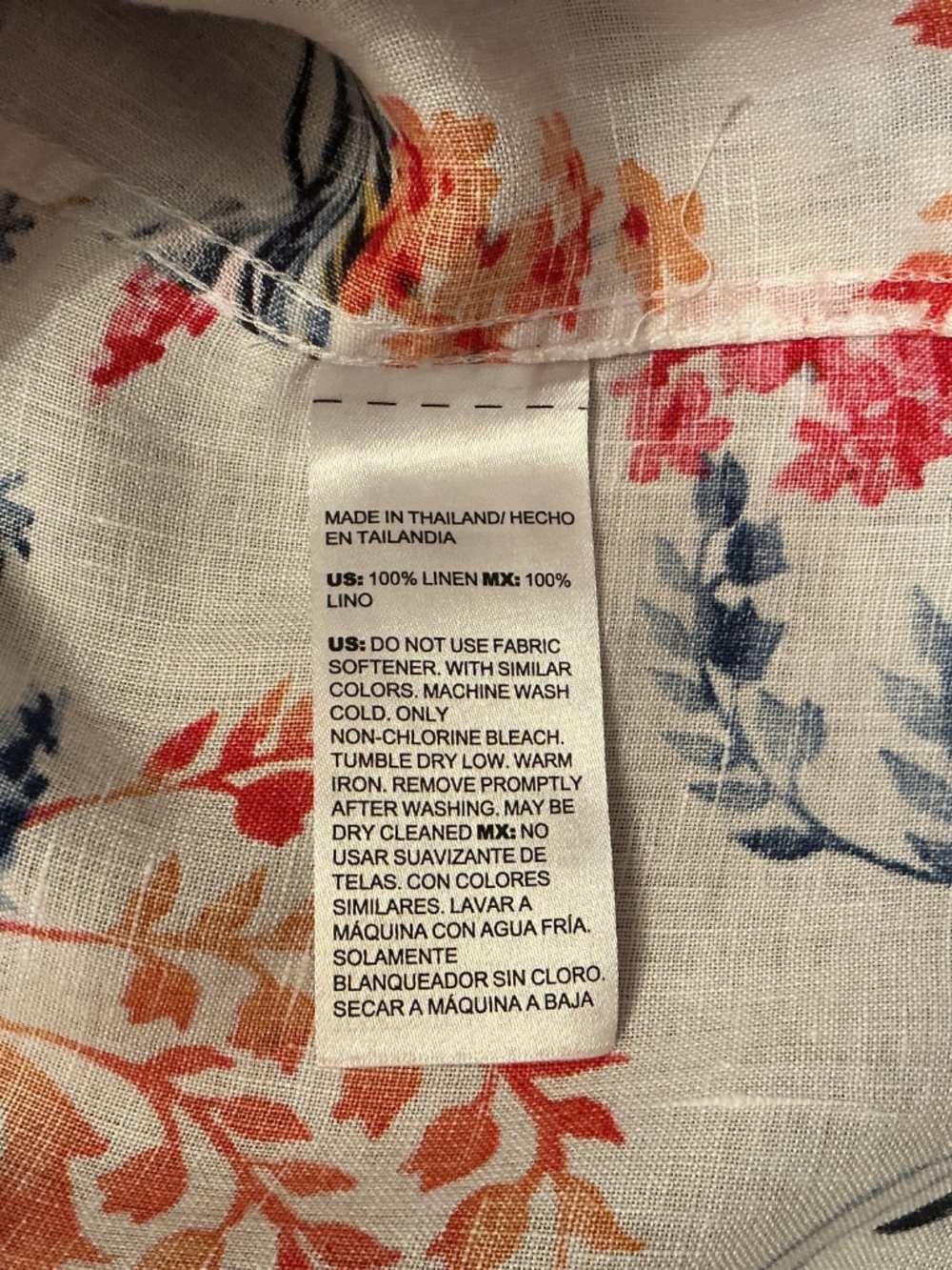 Chico’s women’s linen button front colorful shirt, 3/4 sleeves. Sz 1 fits Sz 8 - Picture 5 of 9
